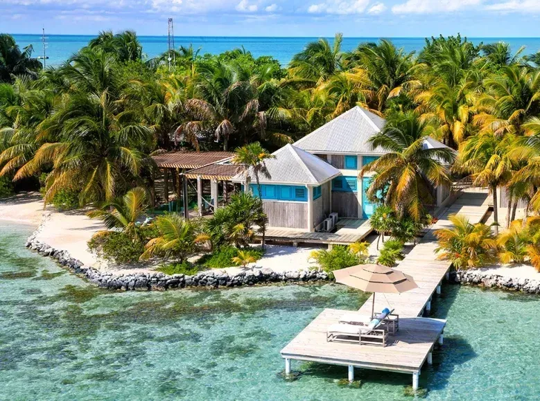 bungalows todo incluido en isla privada en Belice.